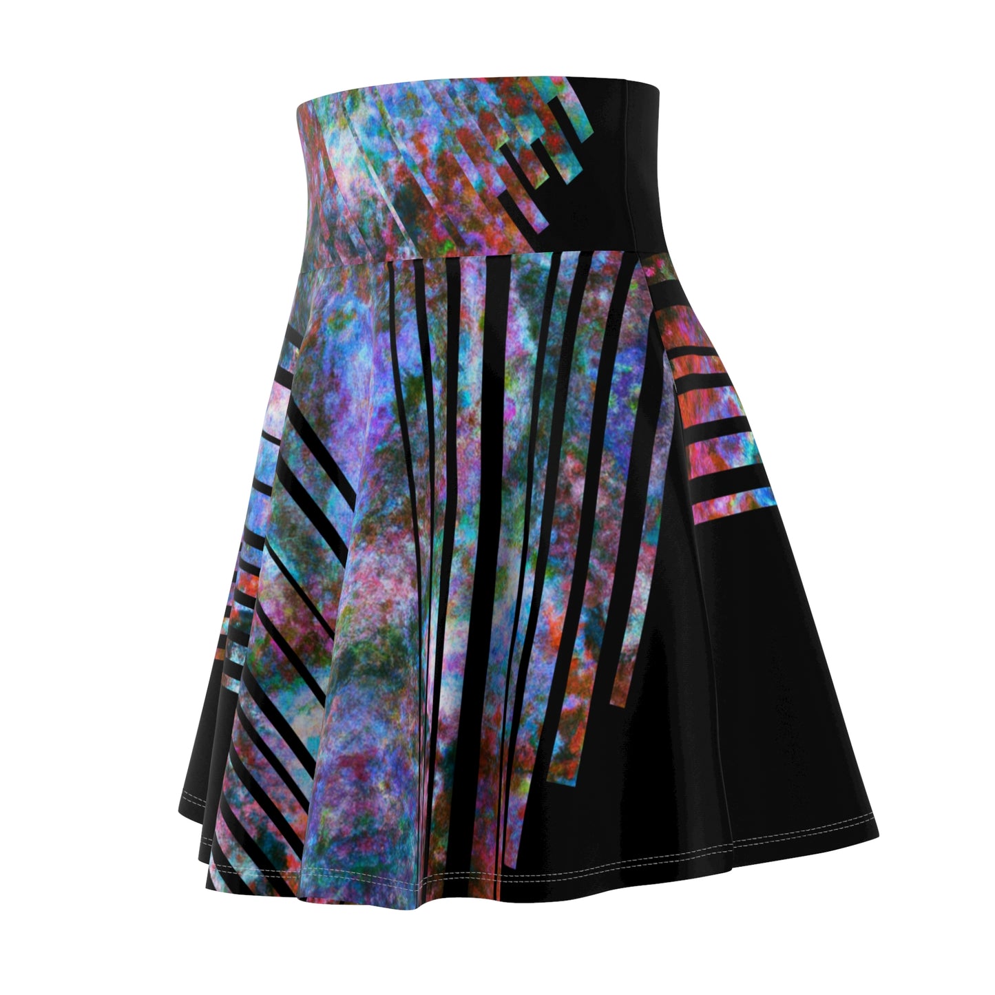 Elated Hippie Women's Artistic Skater Skirt, Vibrant Fashion Skirt, Casual Summer Skirt, Boho Skater Skirt, Party Ready Skirt