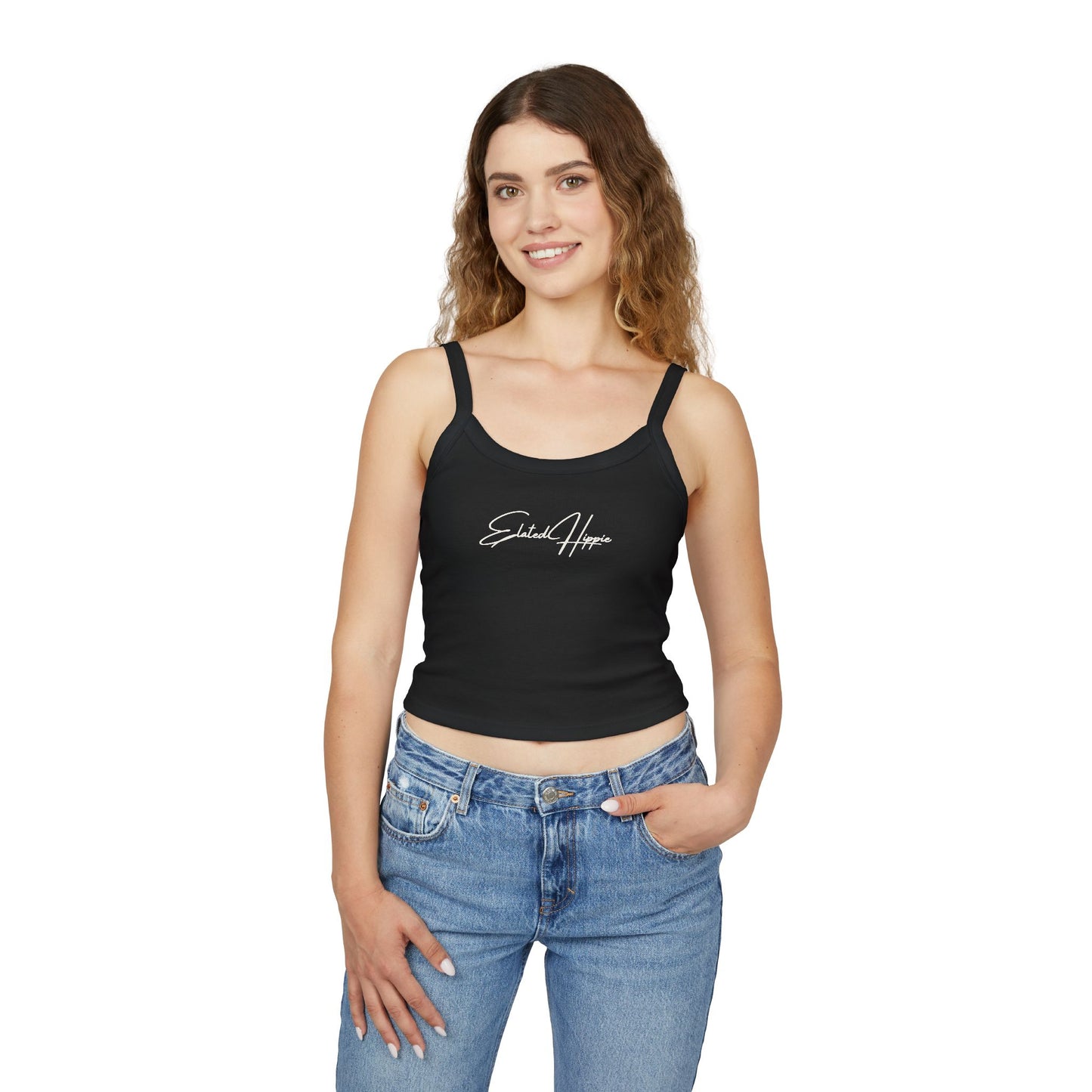 Elated Hippie Ethereal Spaghetti Strap Tank (Black)