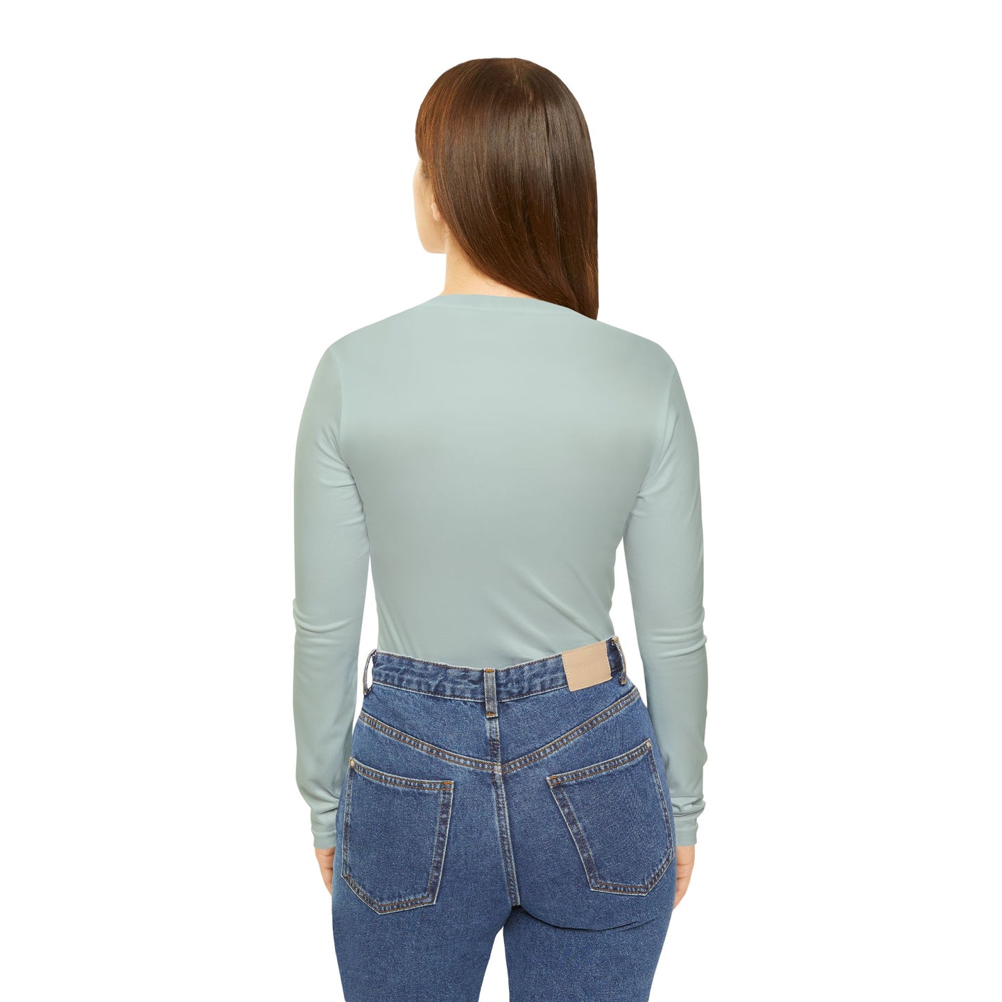 Elated Hippie Pale Sea Foam Stylish Women's Long Sleeve V-Neck Shirt, Fashionable Casual Top, Perfect for Spring, Summer, and Layering, Gift for Her, Comfy