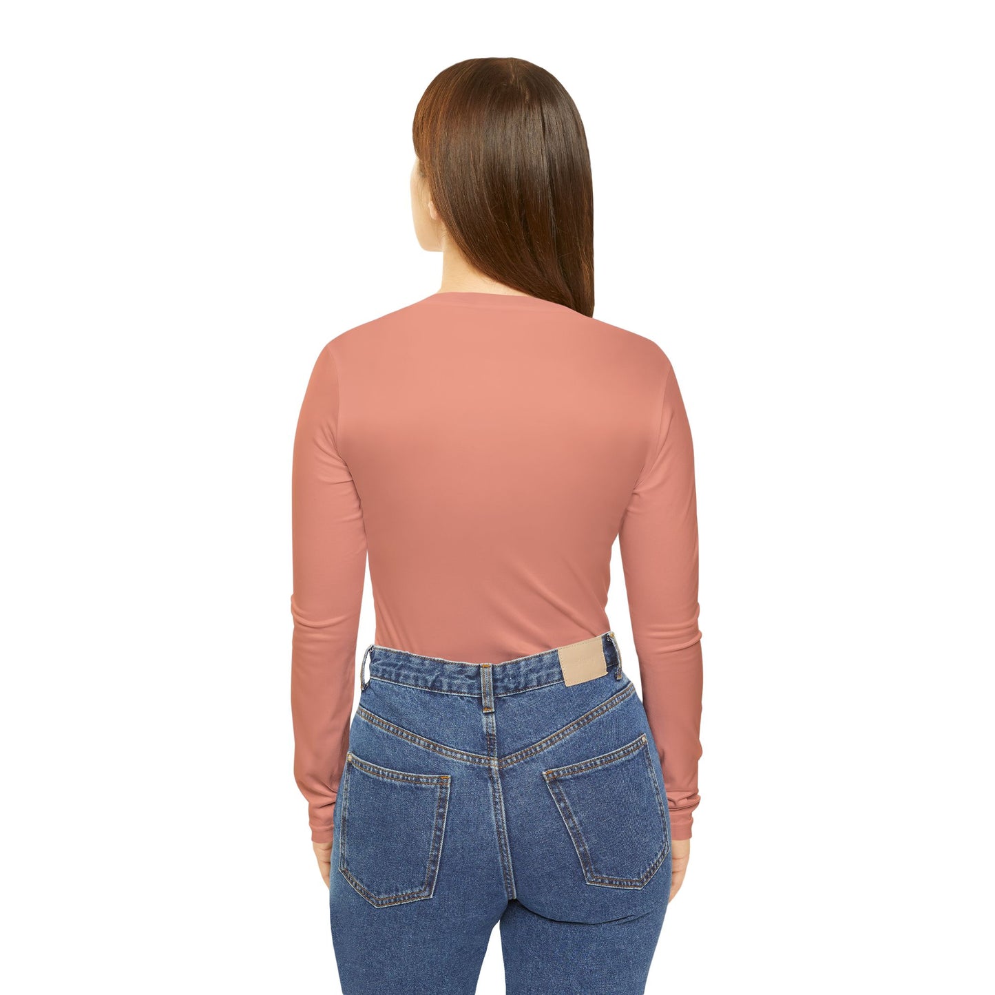 Elated Hippie Dusty Coral Stylish Women's Long Sleeve V-Neck Shirt, Fashionable Casual Top, Perfect for Spring, Summer, and Layering, Gift for Her, Comfy