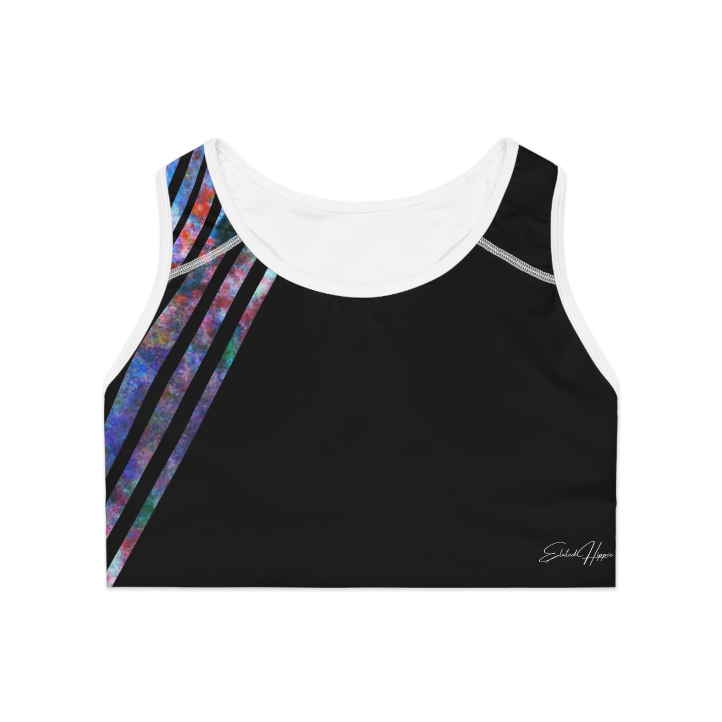 Elated Hippie Sports Bra, Athletic Underwear, Workout Gear, Fitness Apparel, Exercise Top, Activewear for Women