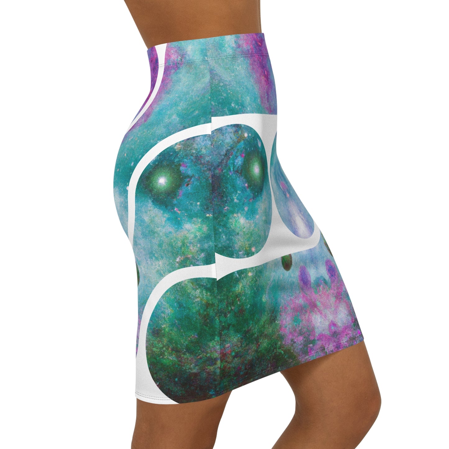 Elated Hippie Cosmic Infinity Pencil Skirt, Galaxy Print Skirt, Trendy Women's Skirt, Fashionable Midi Skirt, Unique Skirt Gift