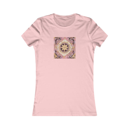 Elated Hippie Women's Tee — Pink Gold Mandala Graphic Shirt