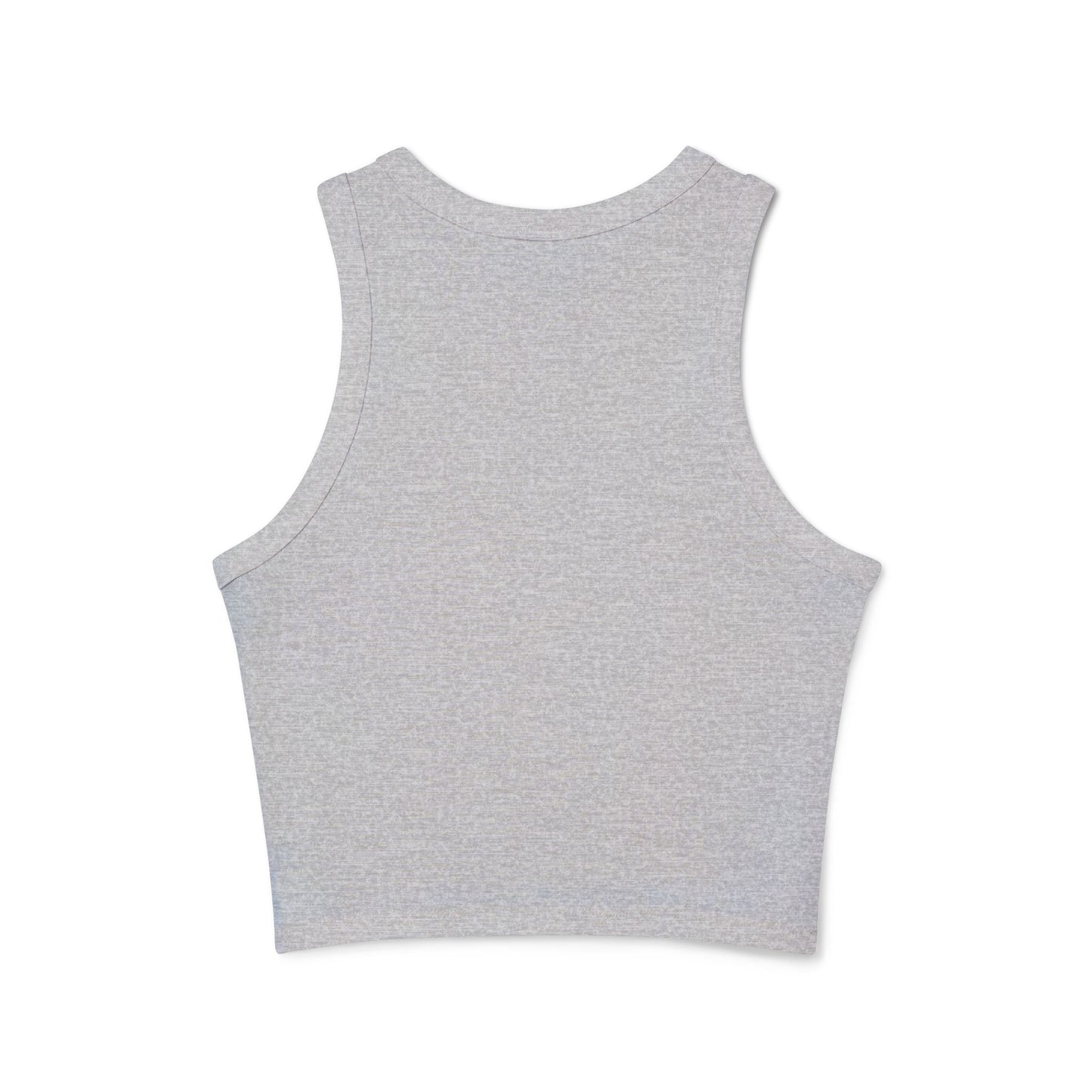 Playful Floral Smiley Racer Tank Top for Women - Perfect for Summer Vibes!