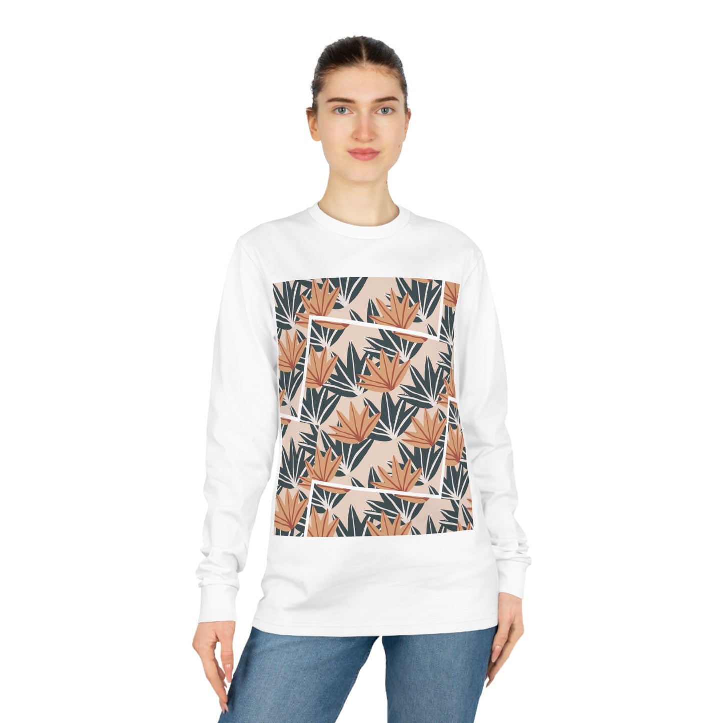 Elated Hippie Modern Palms Long Sleeve Tee for Casual Style
