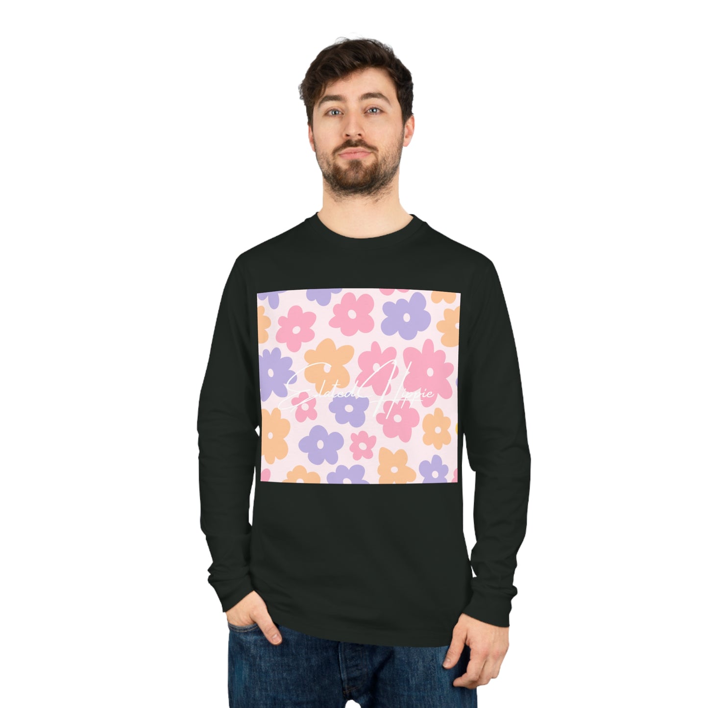 Elated Hippie Modern Geometric Long Sleeve Tee for Casual Style