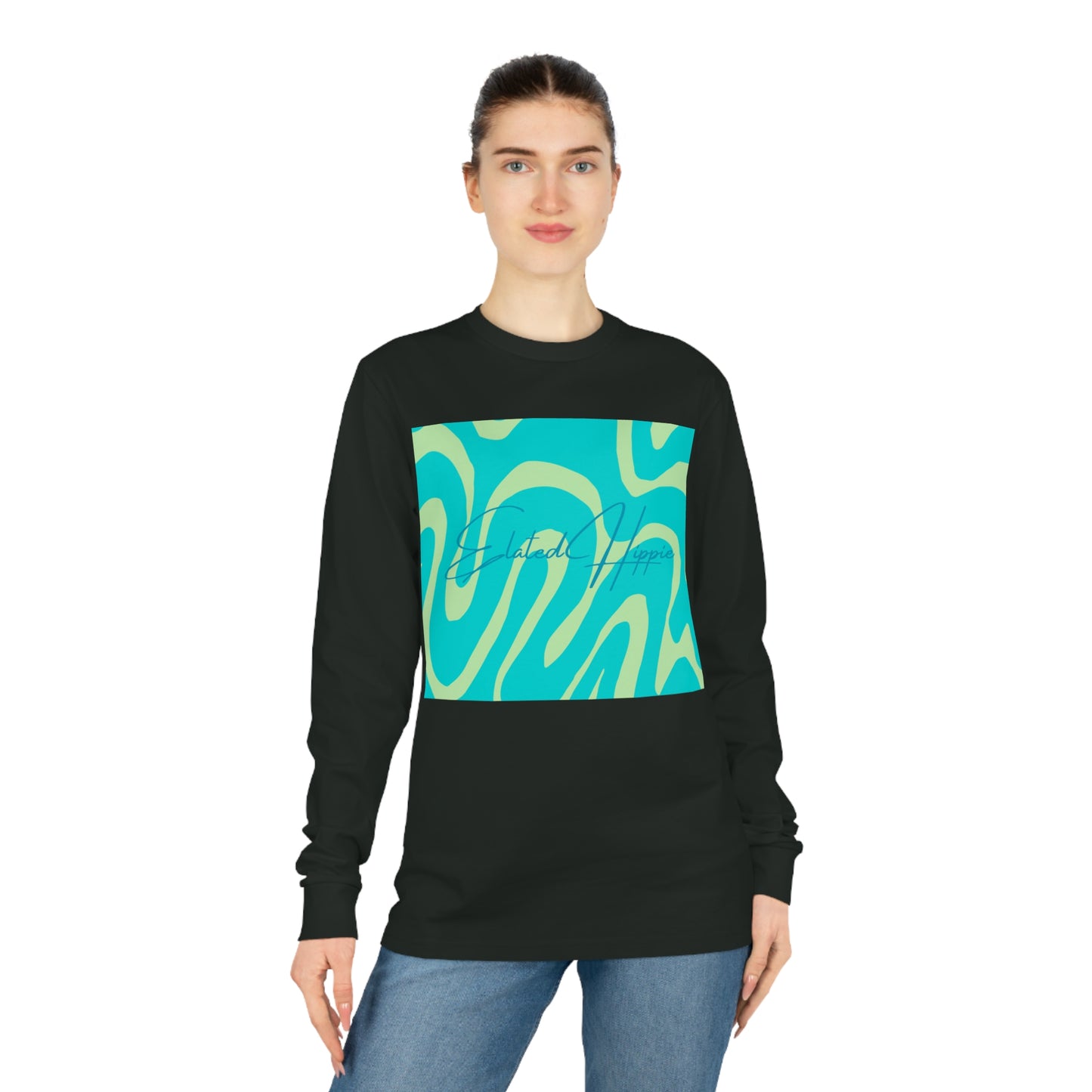 Elated Hippie Modern Geometric Long Sleeve Tee for Casual Style