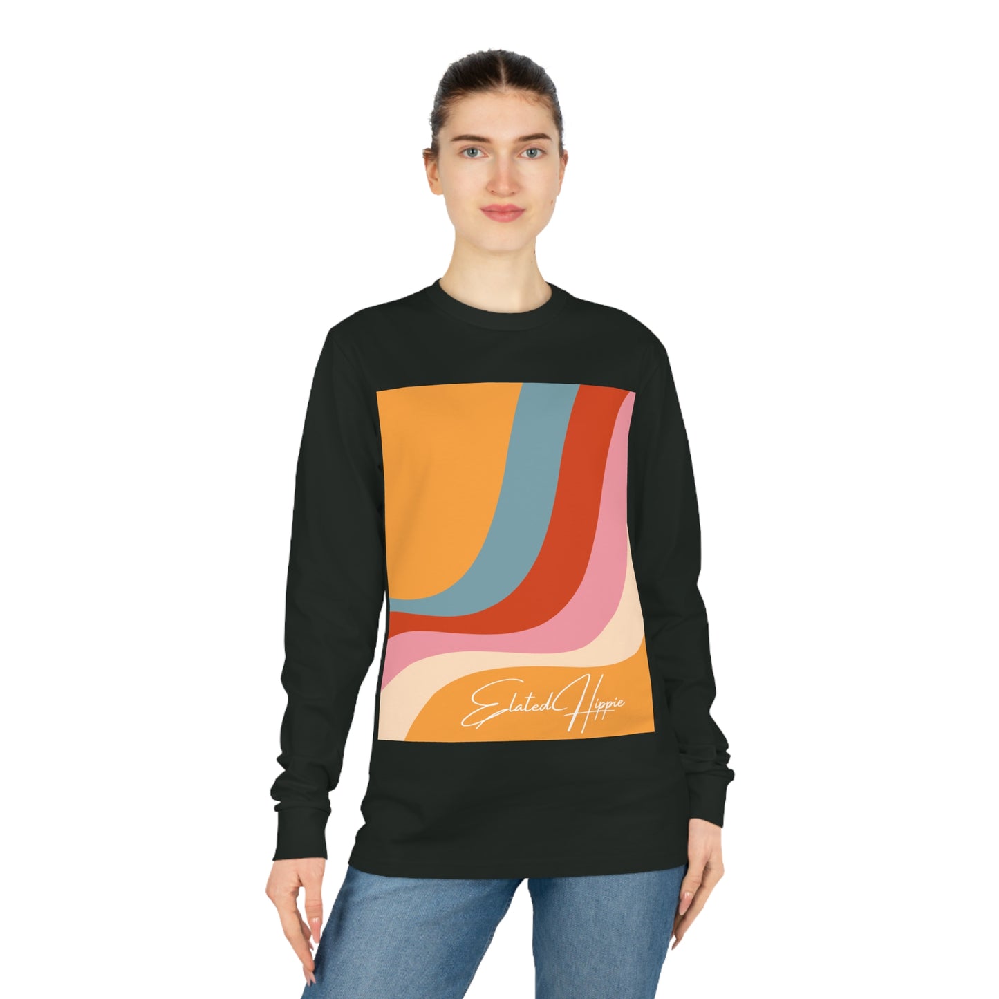 Elated Hippie "Arn't ya Glada" Geometric Long Sleeve Tee for Casual Style
