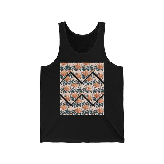 Boho Vibes Unisex Jersey Tank - Modern Floral Design