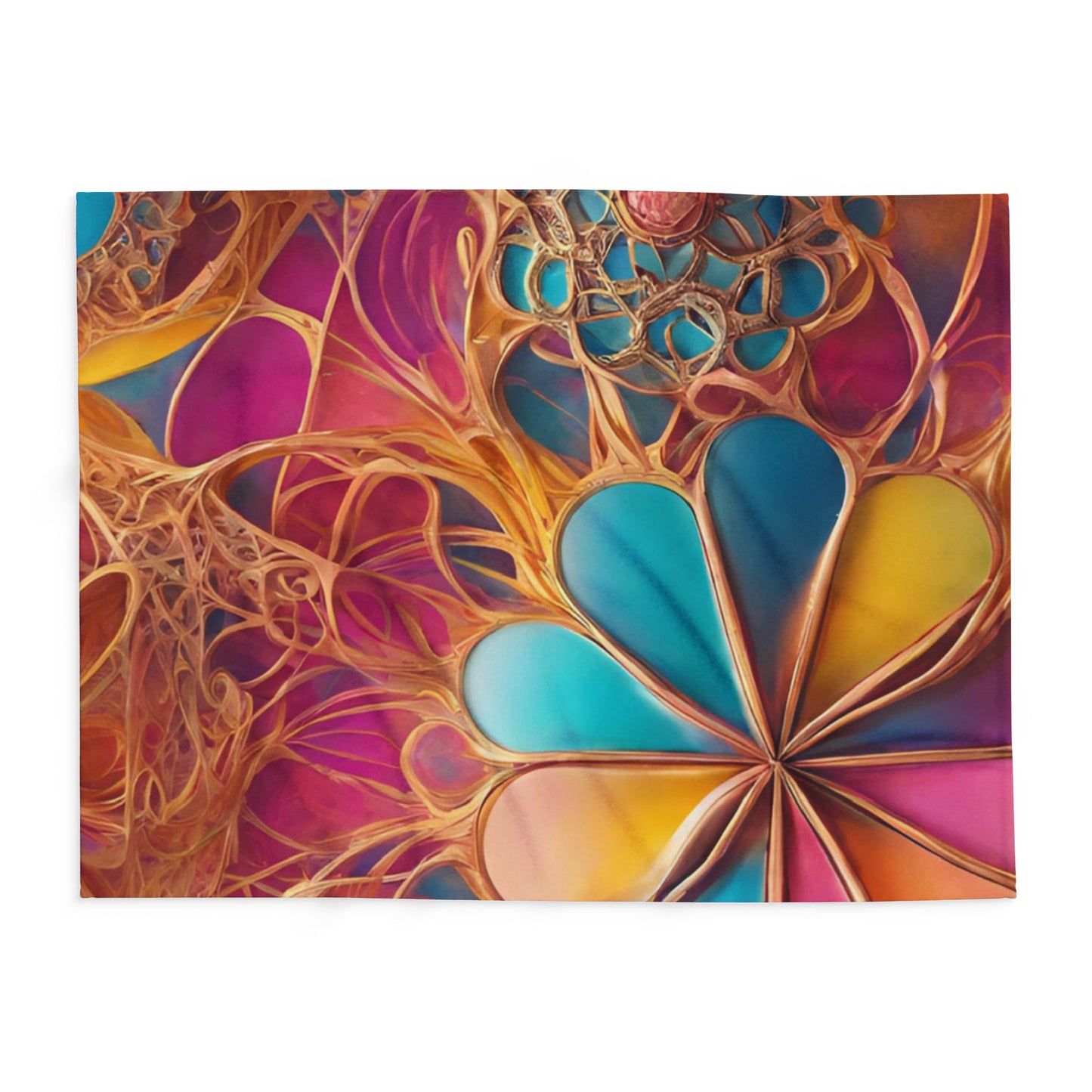 Elated Hippie: Plumeria Pendant Flower Fleece Blanket