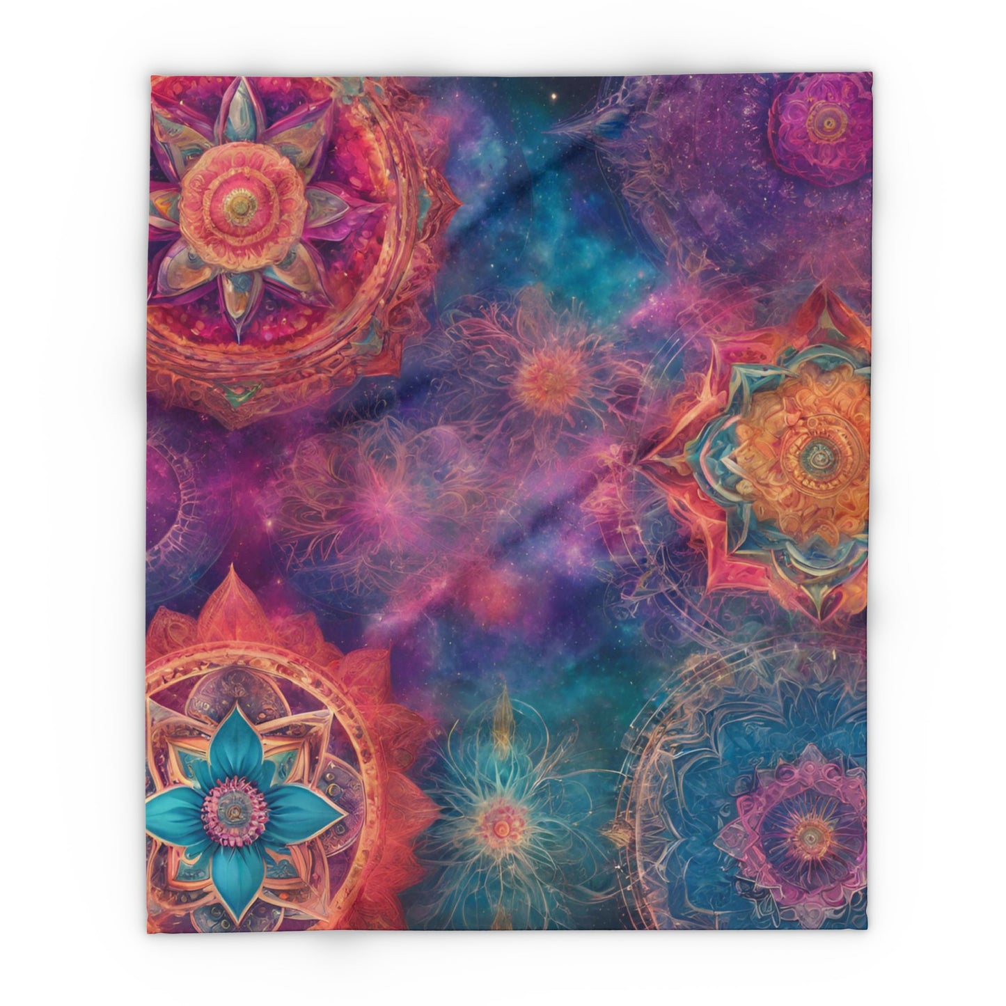 Elated Hippie "Cosmic Bloom" Fleece Blanket