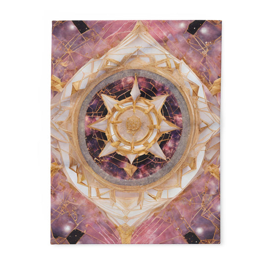 Elated Hippie Rose Quartz Space Compass Collection Fleece Blanket