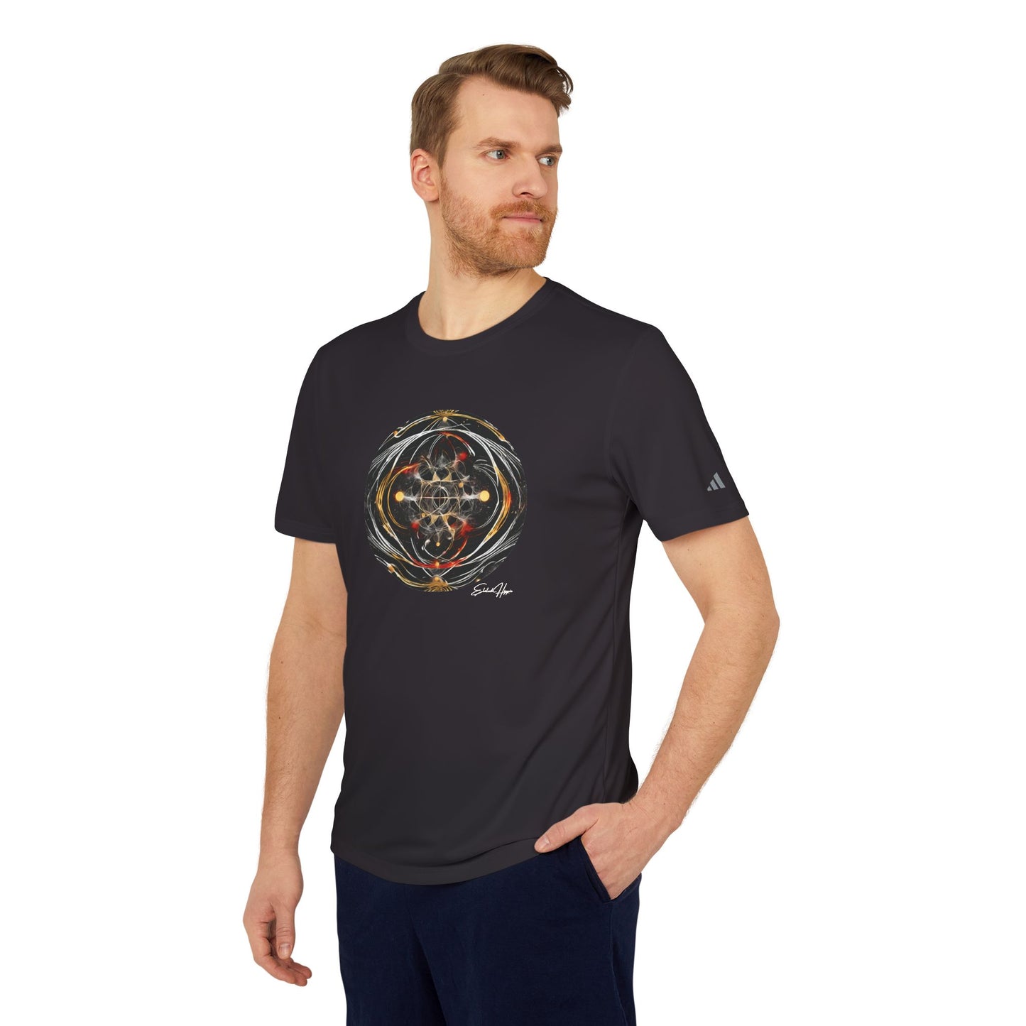 Elated Hippie "Black Into The Abyss" Adidas Men's Sport T-shirt