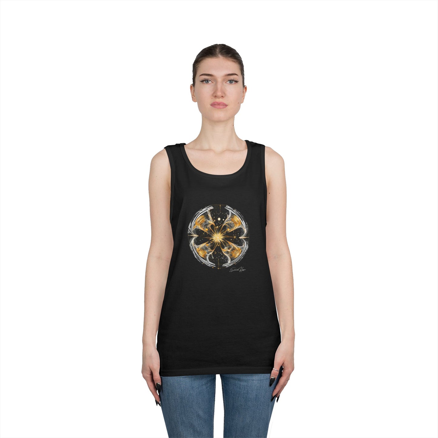 Elated Hippie Archangel Collection "Black Into The Abyss" 100% Heavy Cotton Tank Top Men's