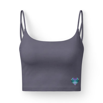 Elated Hippie Luxe Heart Crop Bra — Black Seamless Bralette with Watercolor Heart Accent
