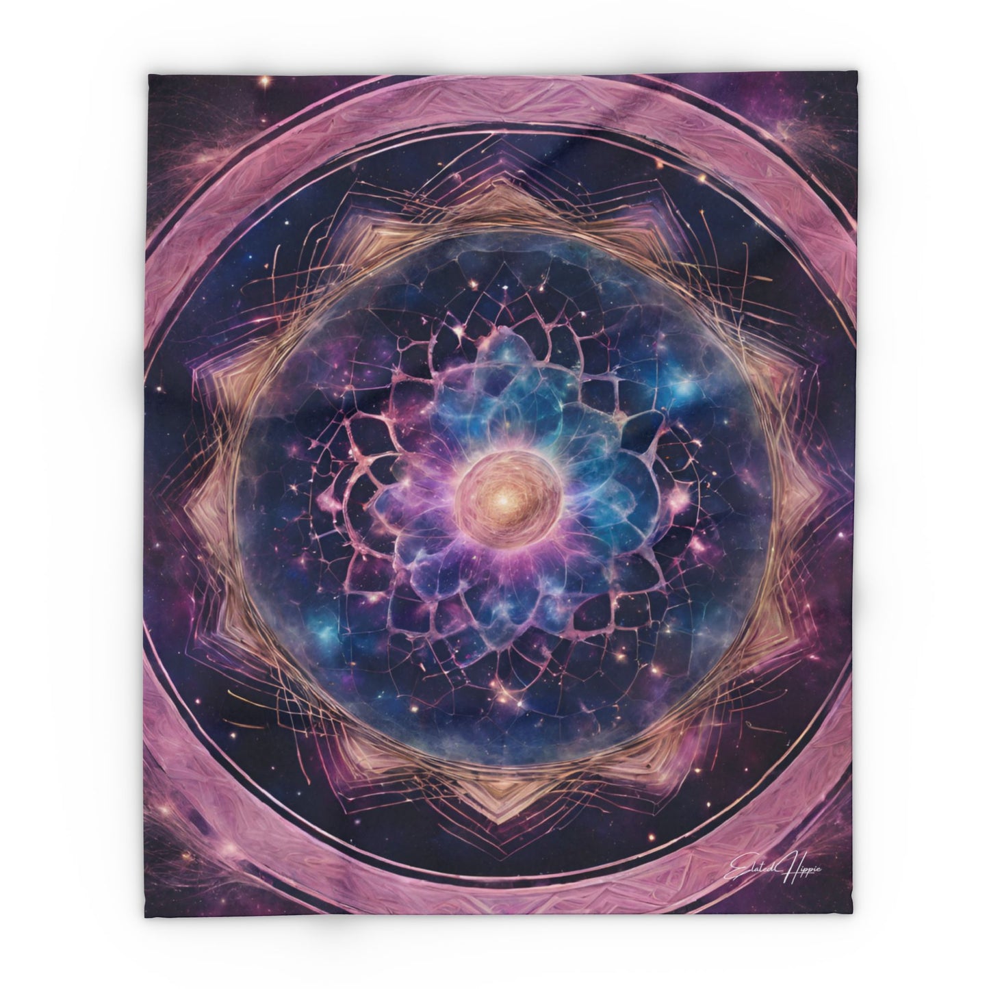 Elated Hippie "Cosmic Lotus Flower Mandala" Blanket