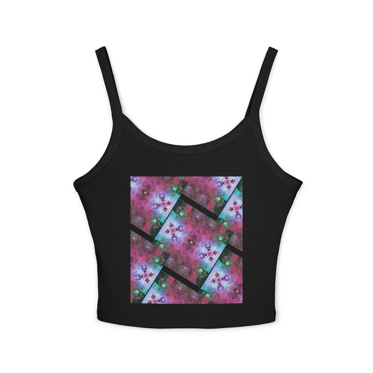 Elated Hippie Trendy Women's Spaghetti Strap Tank Top, Casual Summer Wear, Beach Outfit, Festival Fashion, Layering Essential