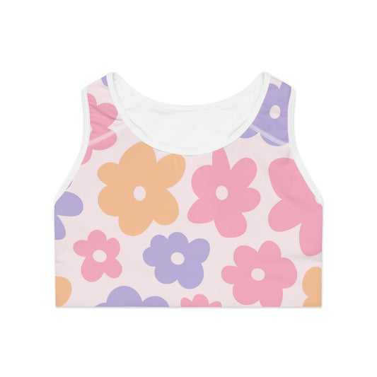 Elated Hippie "Flower Power"  Sports Bra - Stylish Activewear for Fitness Enthusiasts