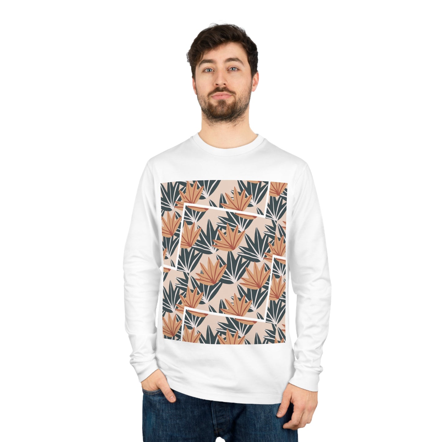 Elated Hippie Modern Palms Long Sleeve Tee for Casual Style