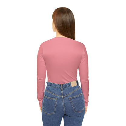 Elated Hippie Blush Pink Stylish Women's Long Sleeve V-Neck Shirt, Fashionable Casual Top, Perfect for Spring, Summer, and Layering, Gift for Her, Comfy