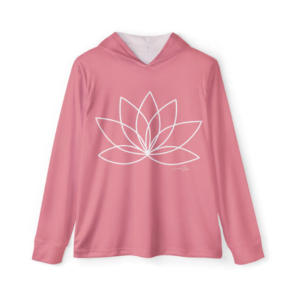 Elated Hippie Blush Pink Lotus Sports Warmup Hoodie, Athletic Hoodie, Fitness Wear, Yoga Apparel, Gift for Her, Active Lifestyle, Relaxed Fit