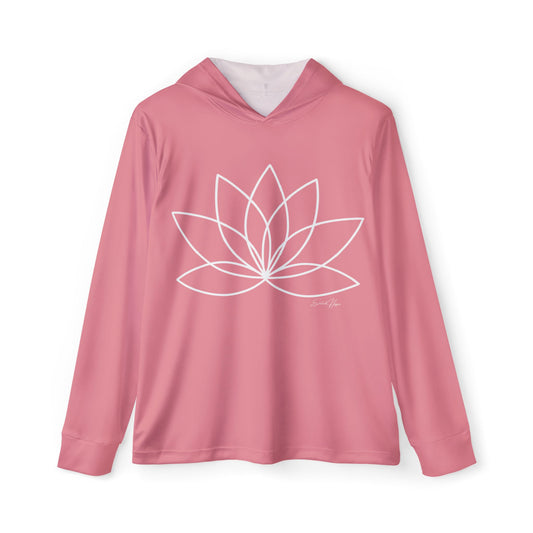 Elated Hippie Blush Pink Lotus Sports Warmup Hoodie, Athletic Hoodie, Fitness Wear, Yoga Apparel, Gift for Her, Active Lifestyle, Relaxed Fit