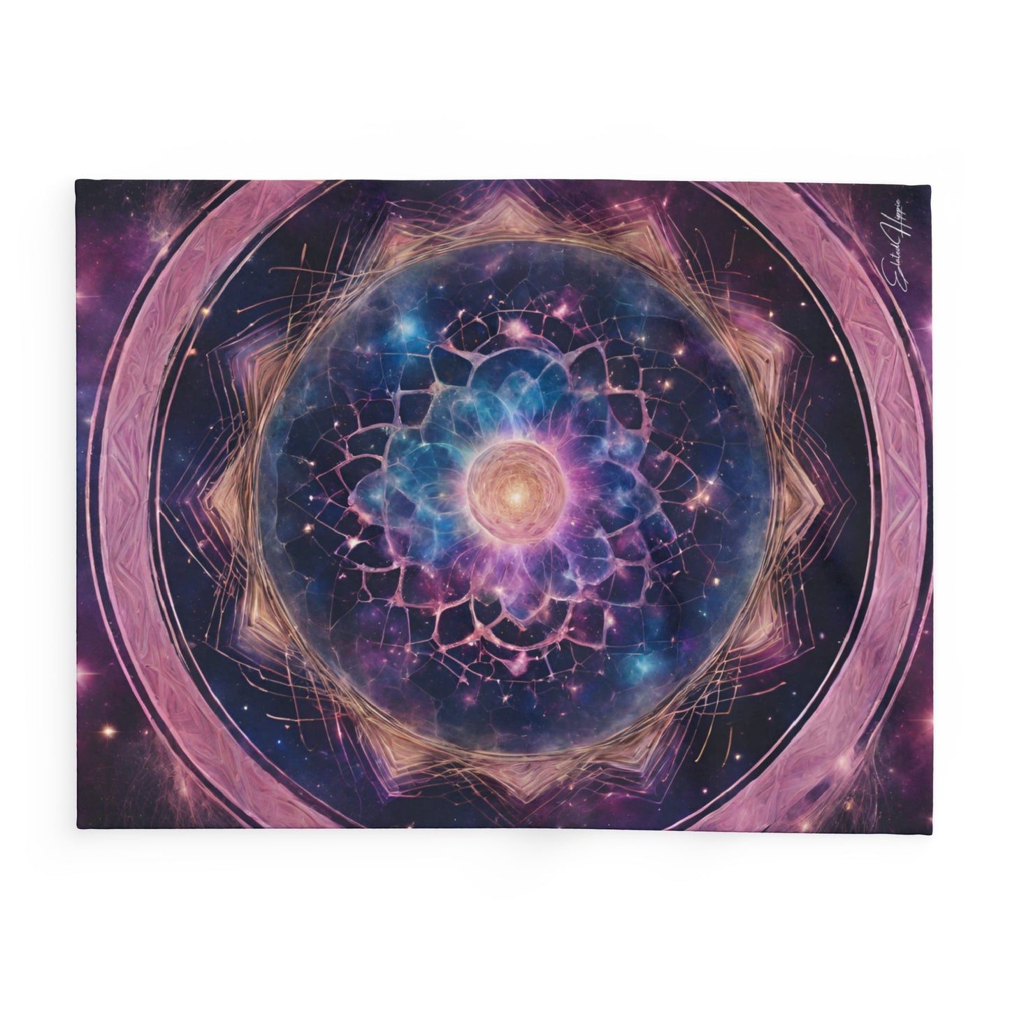 Elated Hippie "Cosmic Lotus Flower Mandala" Blanket