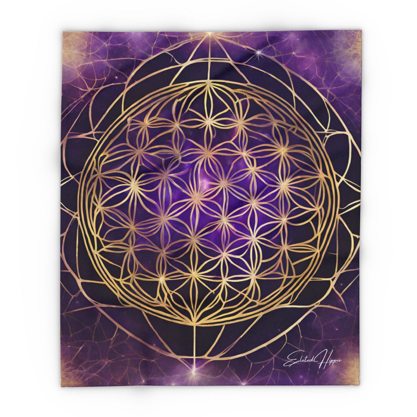 Elated Hippie "Cosmic Flower Mandala" Fleece Blanket