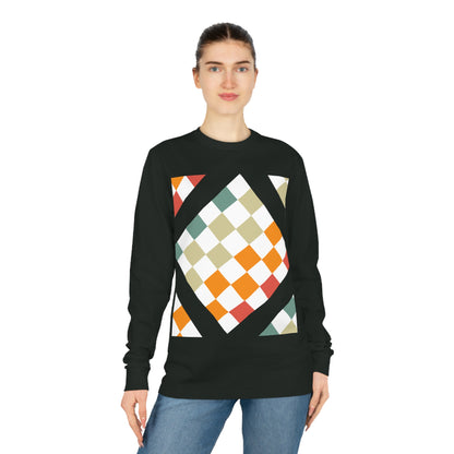 Elated Hippie Modern Geometric Long Sleeve Tee for Casual Style