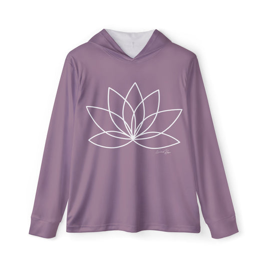 Elated Hippie Lotus Sports Warmup Hoodie, Lavender Frost Athletic Hoodie, Fitness Wear, Yoga Apparel, Gift for Her, Active Lifestyle, Relaxed Fit
