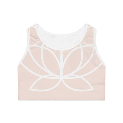 Elated Hippie Lotus Sports Bra - Peachy Cream