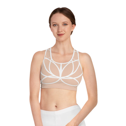 Elated Hippie Lotus Sports Bra - Light Peach