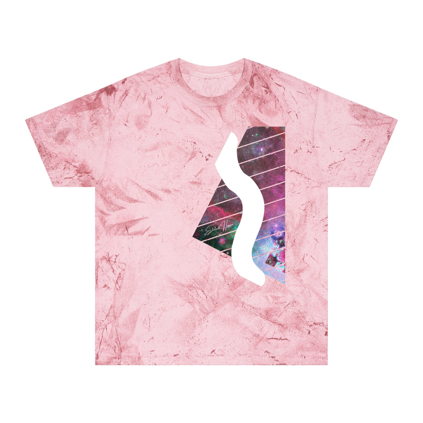 Elated Hippie Colorful Unisex 100% Cotton T-Shirt Swerve, Vibrant Graphic Tee for Art Lovers, Casual Summer Wear, Gift for Music and Art