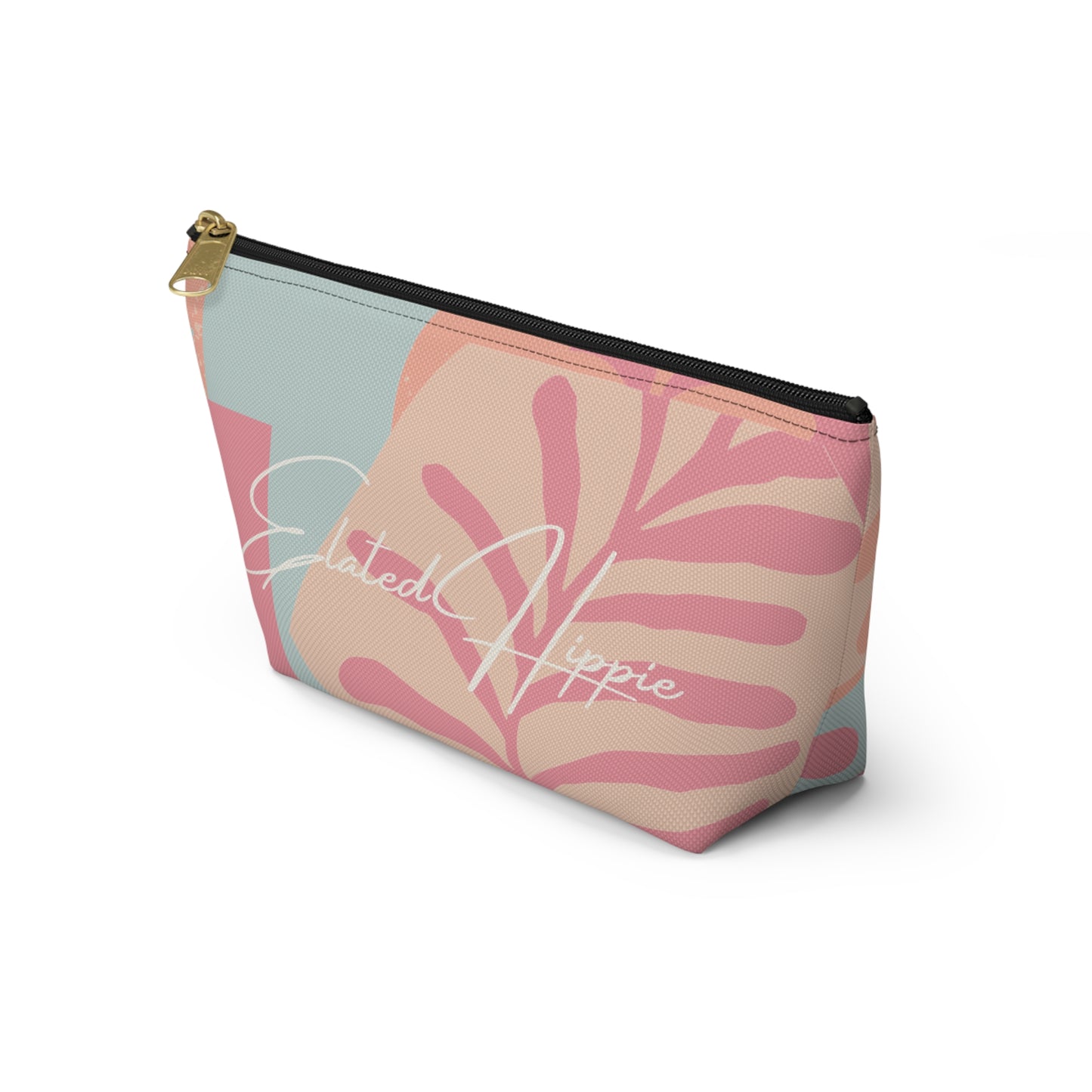 Pastel Tropical Accessory Pouch — 'Salted Hippie' T-Bottom Cosmetic Bag