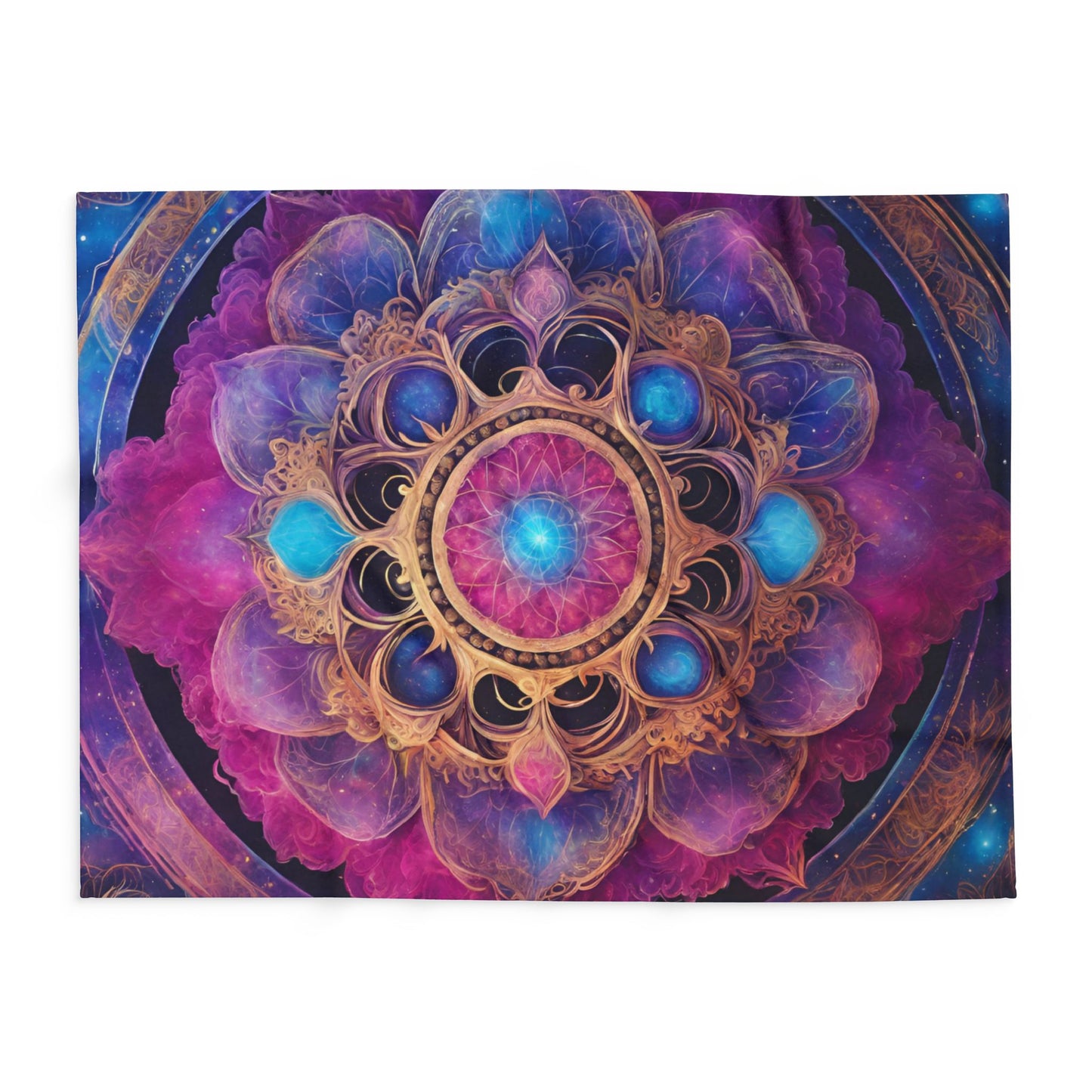 Elated Hippie Nebula Mandala" Fleece Blanket