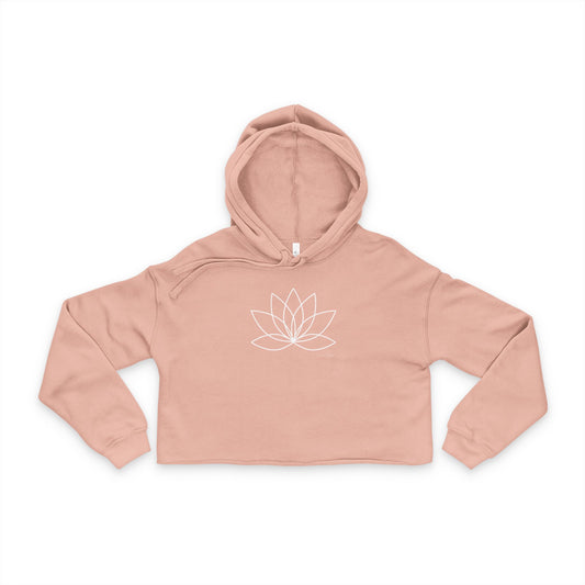 Elated Hippie Lotus Flower Women's Cropped Hoodie, Yoga Apparel, Festival Outfit, Casual Style, Gift for Her, Meditation Clothing