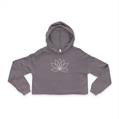 Elated Hippie Lotus Flower Women's Cropped Hoodie, Yoga Apparel, Festival Outfit, Casual Style, Gift for Her, Meditation Clothing