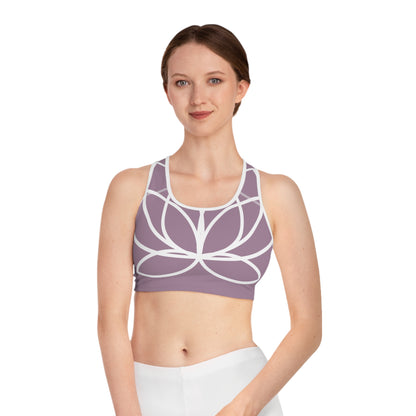Elated Hippie Lotus Sports Bra- Lavender Frost
