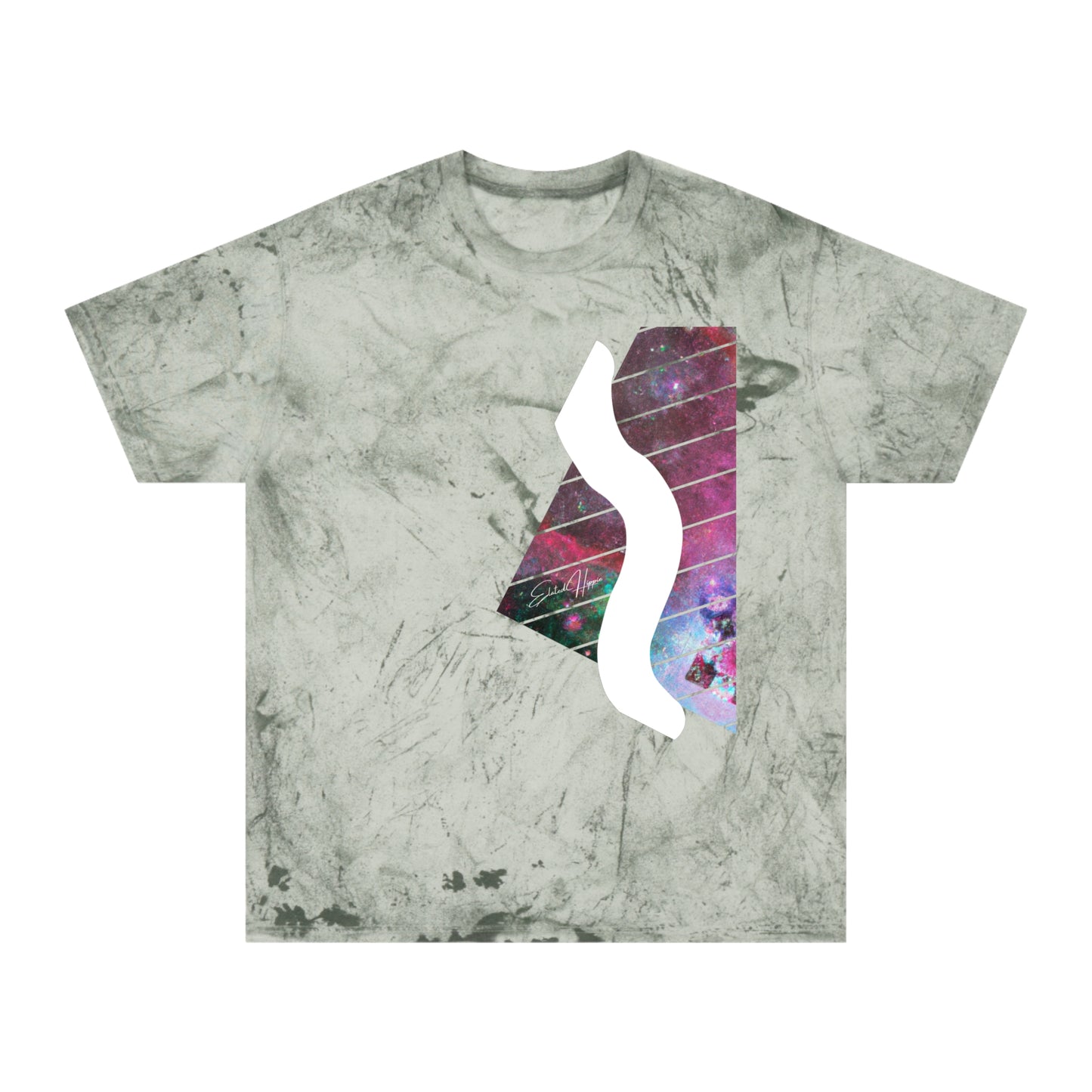 Elated Hippie Colorful Unisex 100% Cotton T-Shirt Swerve, Vibrant Graphic Tee for Art Lovers, Casual Summer Wear, Gift for Music and Art