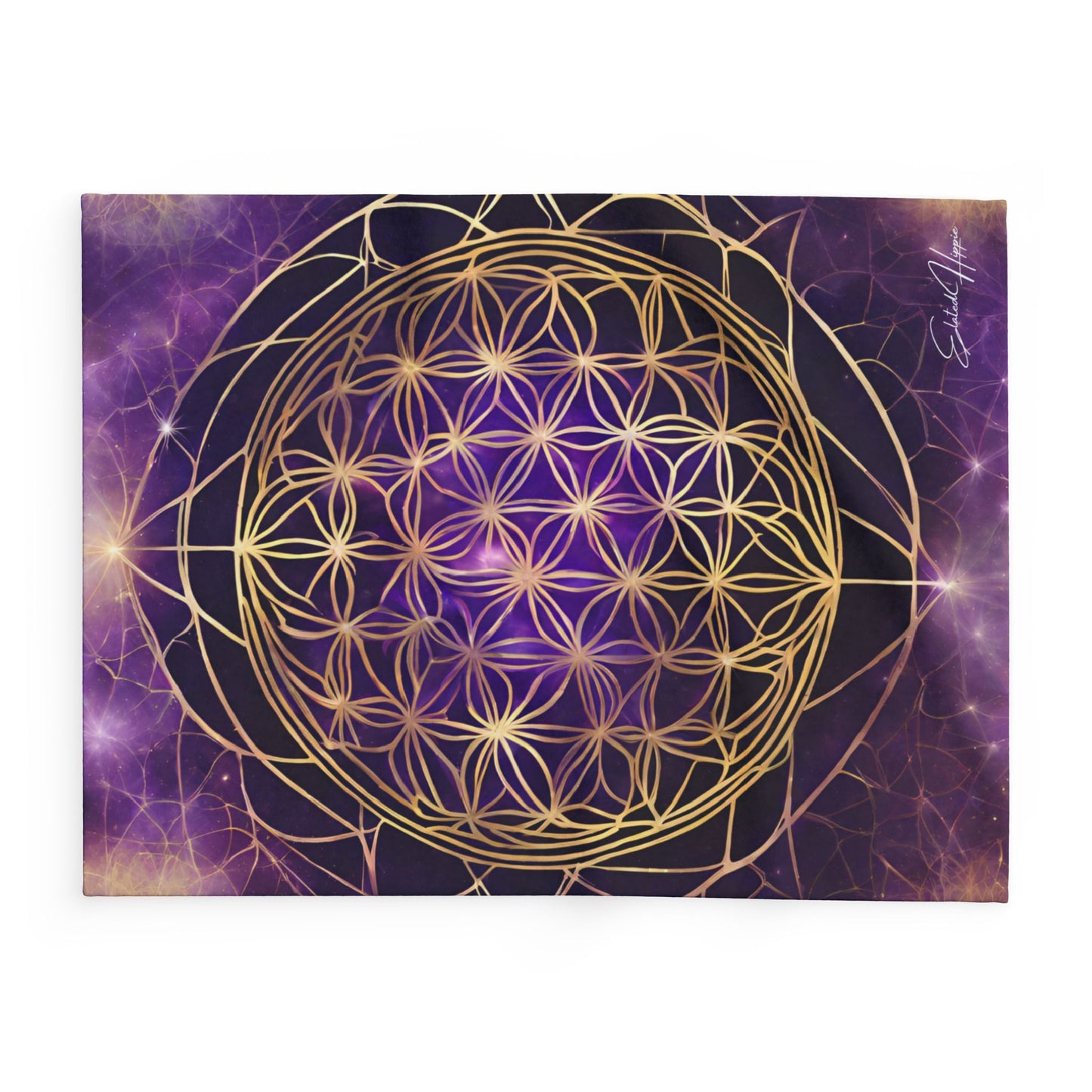 Elated Hippie "Cosmic Flower Mandala" Fleece Blanket