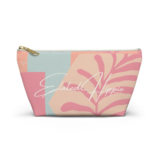 Pastel Tropical Accessory Pouch — 'Salted Hippie' T-Bottom Cosmetic Bag