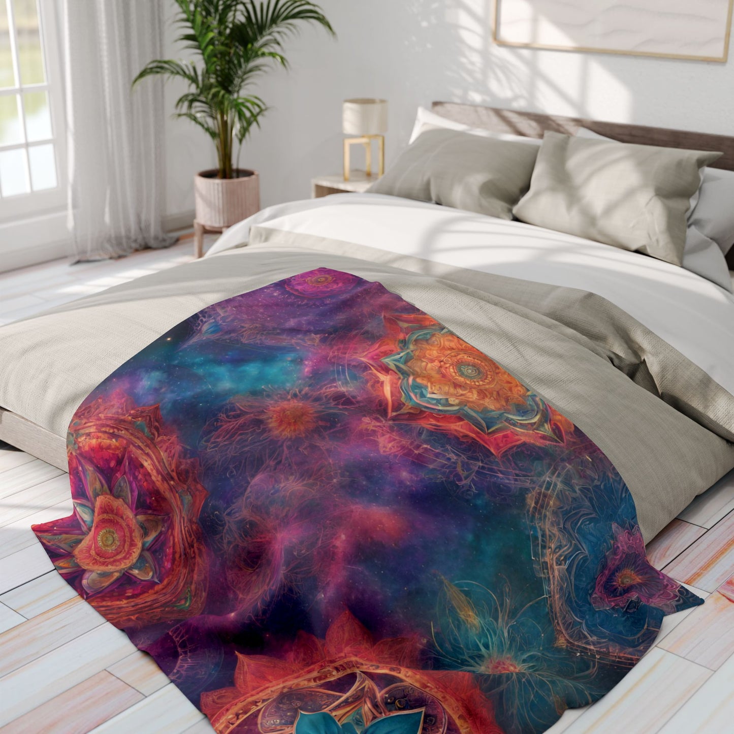 Elated Hippie "Cosmic Bloom" Fleece Blanket