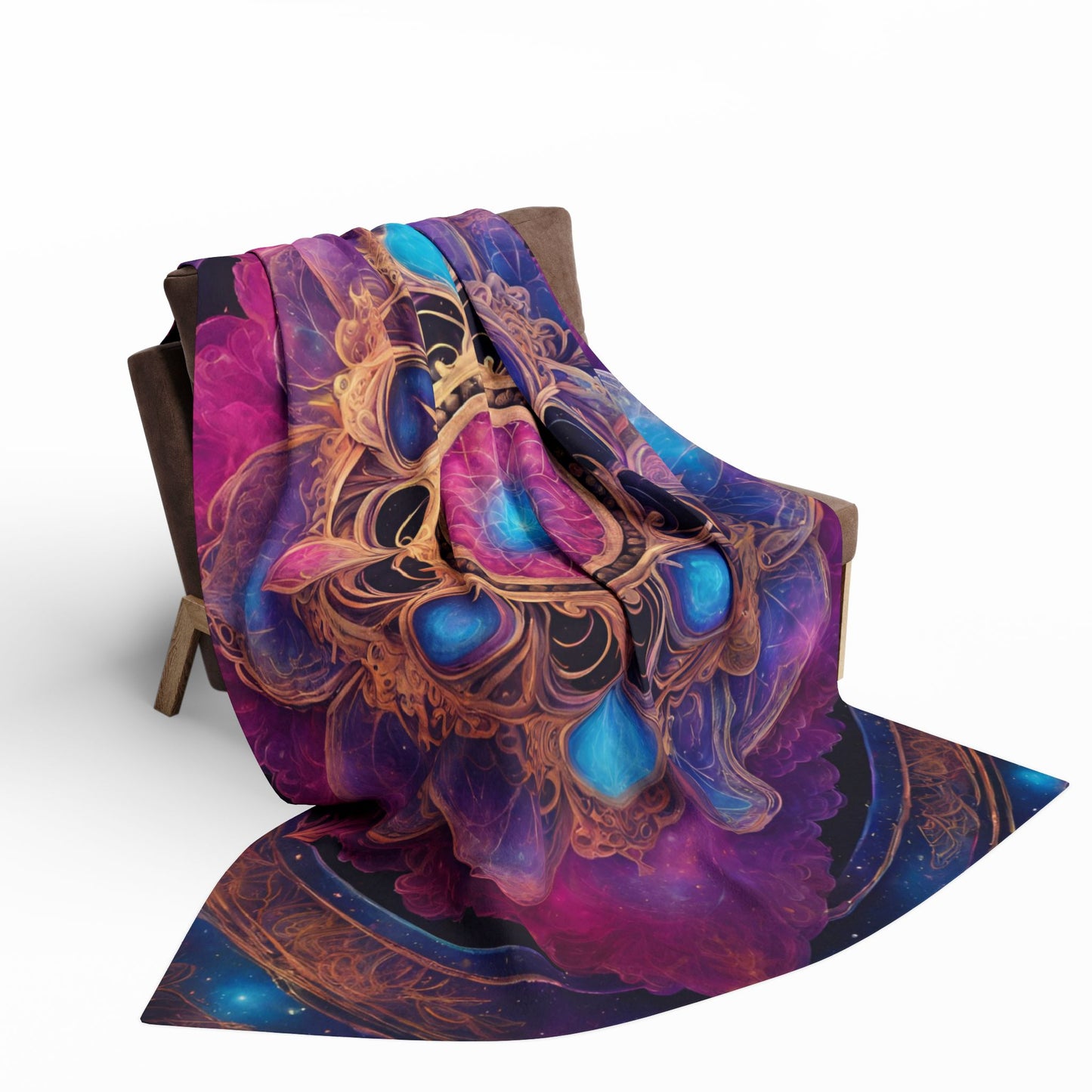 Elated Hippie Nebula Mandala" Fleece Blanket