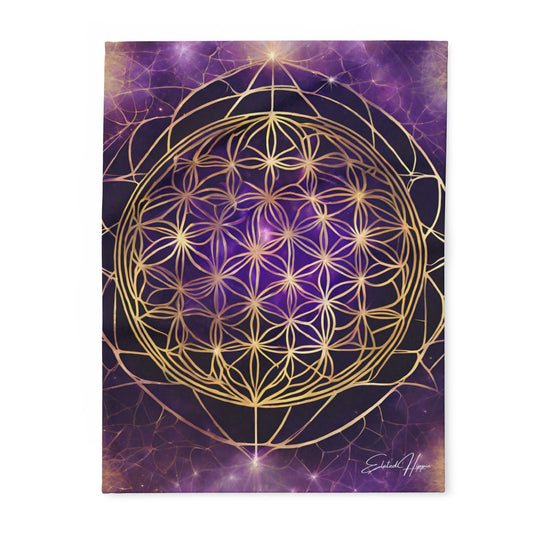 Elated Hippie "Cosmic Flower Mandala" Fleece Blanket