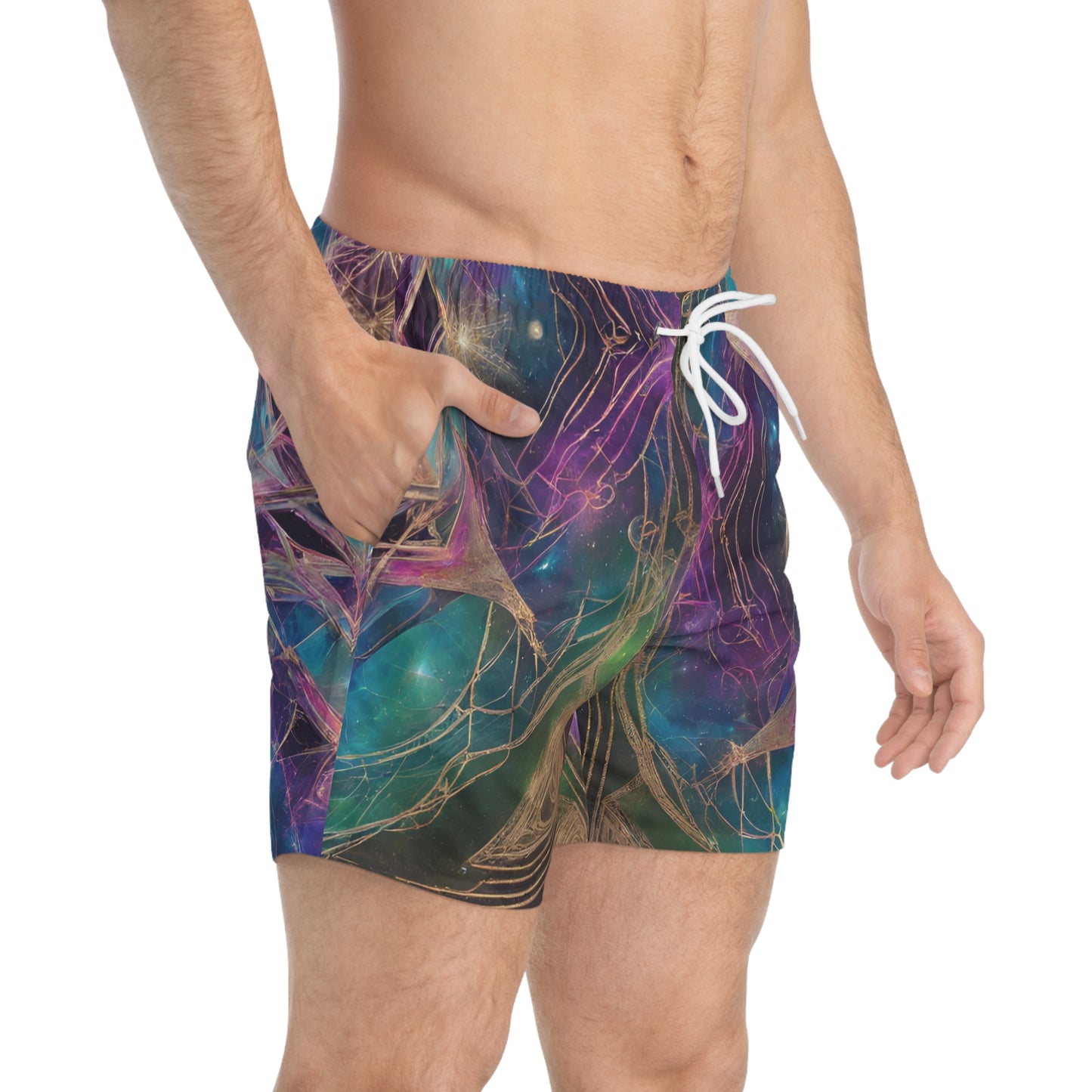 Elated Hippie Trivibe Illumination Series "Serenity Unleashed" Men's Swim Trunks