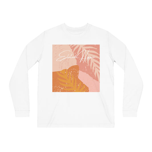 Elated Hippie Pink Palm Modern Geometric Long Sleeve Tee for Casual Style