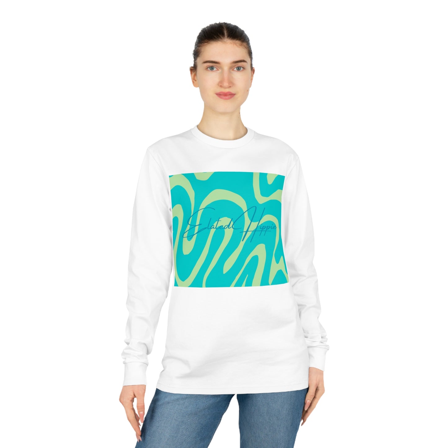 Elated Hippie Modern Geometric Long Sleeve Tee for Casual Style