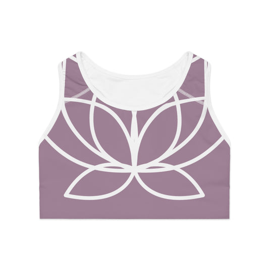 Elated Hippie Lotus Sports Bra- Lavender Frost