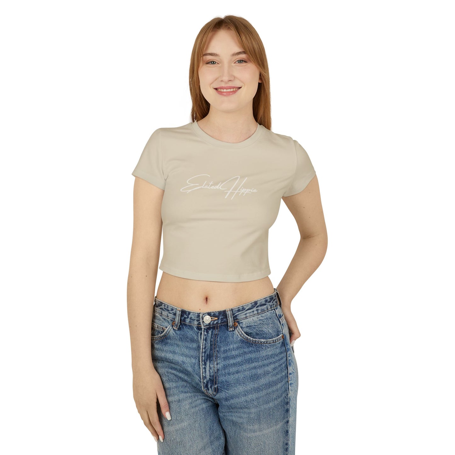 Elated Hippie Organic Ribbed Baby Tee (Beige)