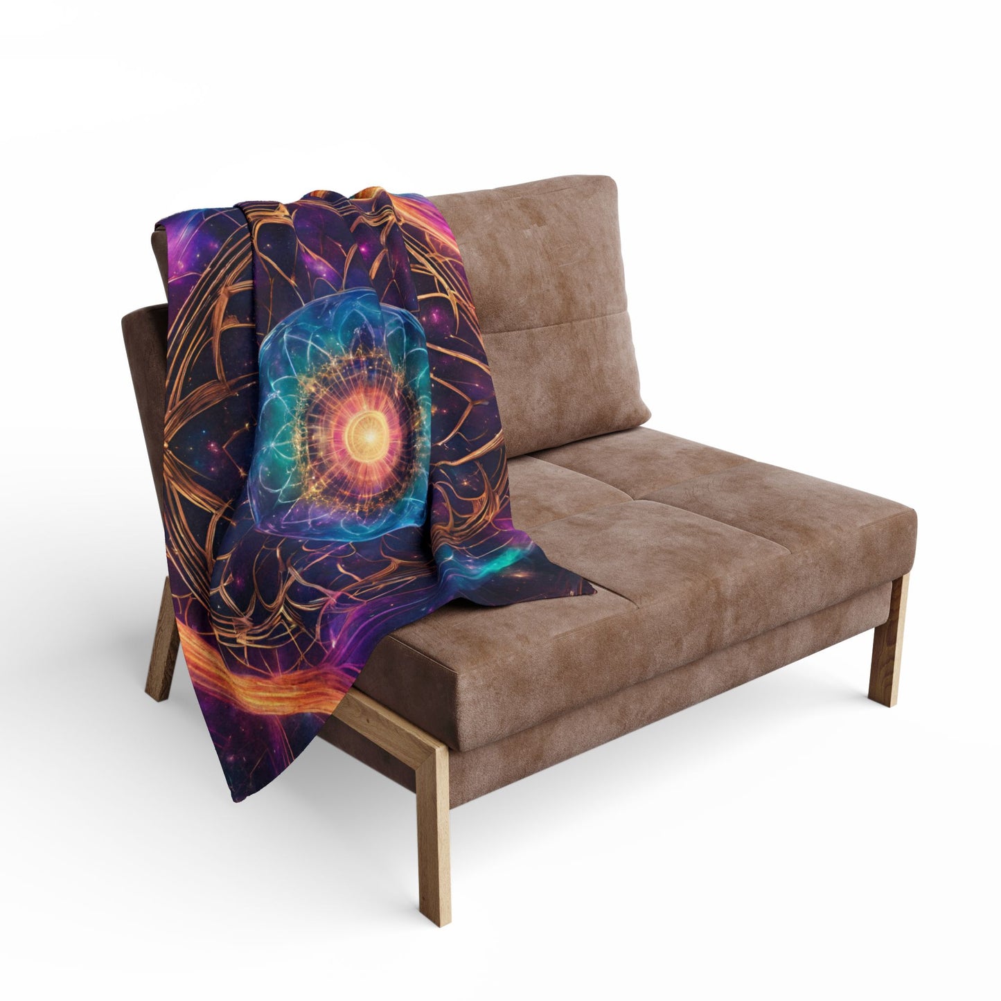 Elated Hippie "Rainbow Flower Mandala" Fleece Blanket